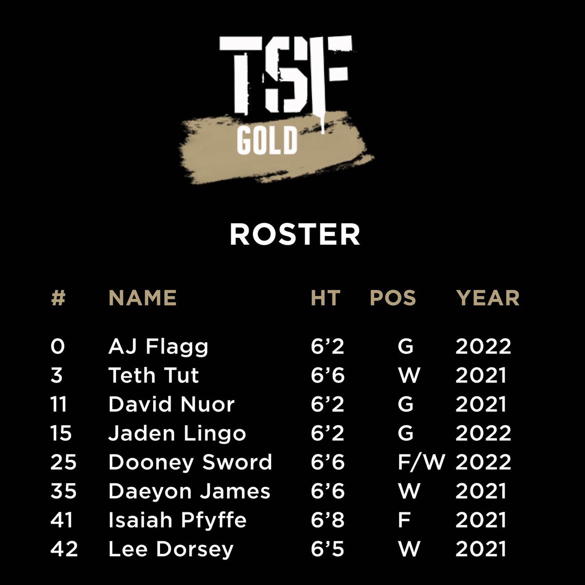 __CoachRob's tweet image. TSF DAY Rosters 🔥
📝: Over 100 combined College offers 
Scholarship Players for Every Level (D1, D2, JUCO, D3, NAIA)
6 Top 💯 Ranked Players
📅 : 8/22-8/23
📺 : @SUVtv 
🎙:  @CoachDLaB @ShelvinMack 
Games will Air on 8/24 @ 12p

8/22
TSF Black vs. TSF White
TSF Red vs. TSF Gold
