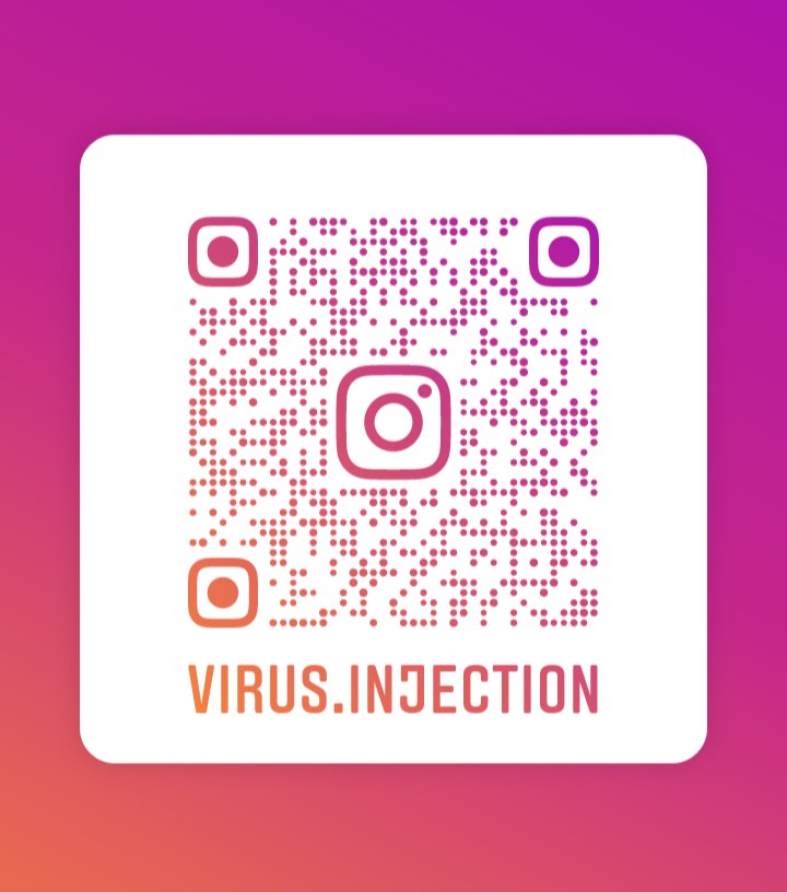 InjectionVirus1's tweet image. #VirusInjection en #instagram escanea el código para seguirnos en esta red social y ver anuncios importantes que se realizarán referente a nuestro más reciente EP #HumanInfected