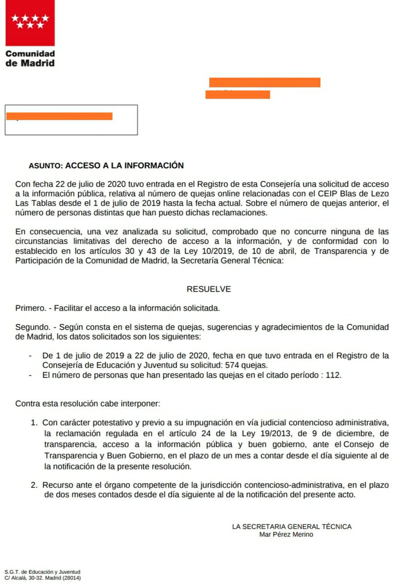 AMPABlasdelezo's tweet photo. Consejero @eossoriocrespo,
¿recuerda su burdo intento de deslegitimarnos con el "solo sois 20"?
@ComunidadMadrid confirma que 112 familias del #CEIPBlasDeLezoLasTablas han interpuesto 574 quejas hasta ahora por la nefasta gestión de su dirección impuesta.
¿Es su nueva normalidad? https://t.co/XCmrvJtw3d