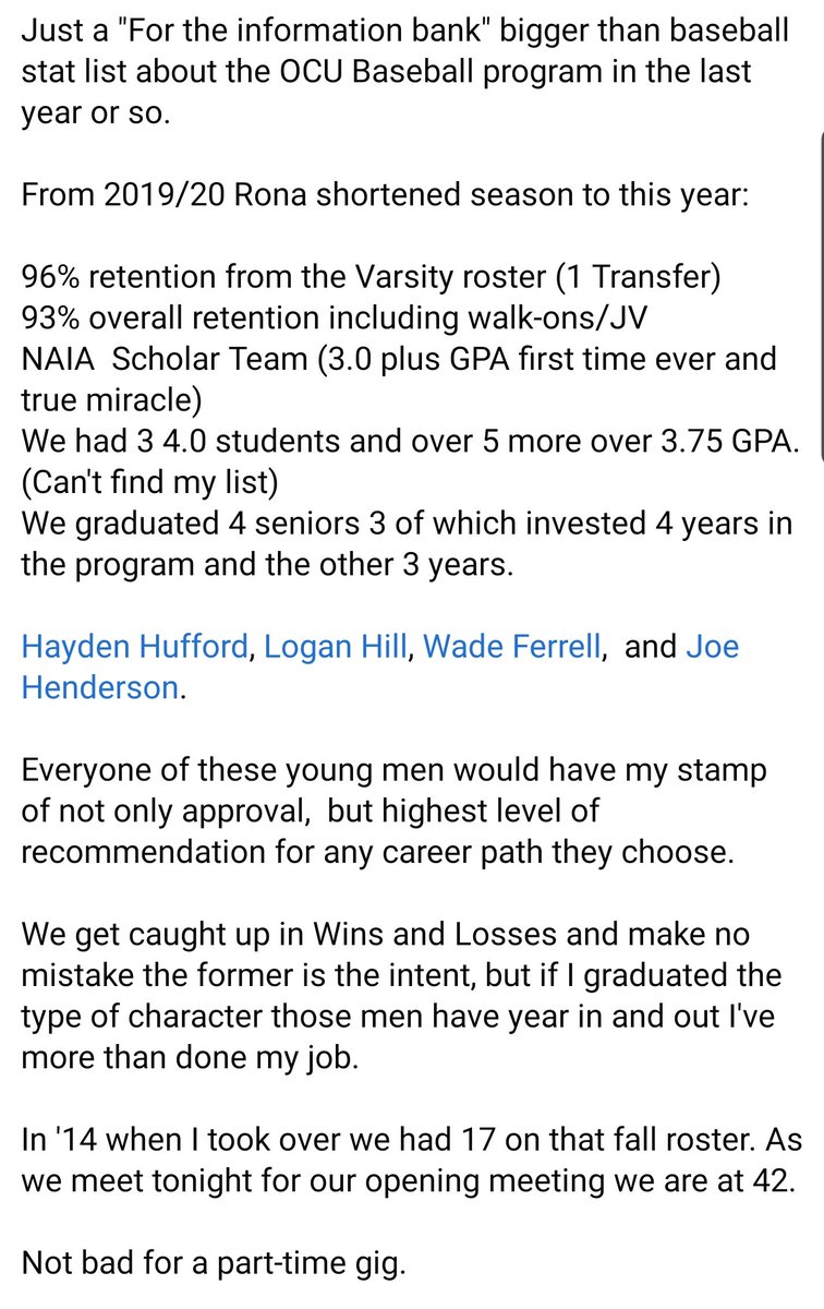 mcblevins12's tweet image. It's been a crazy ride! Shout out to our 2020 grads,  and true program builders!!

@OcuBaseball @Joe_Henderson2 @FerrellWade @Logan_Hill6 @HuffDaddy_24