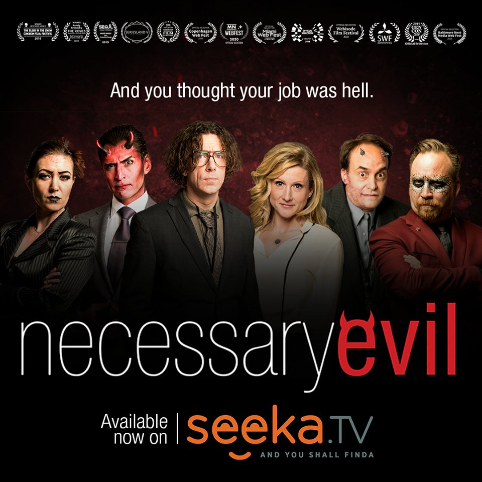 STORYHIVE's tweet photo. Now streaming: STORYHIVE-funded Web Series "Necessary Evil" is now available on @SeekaTV, which can be watched on Roku, Apple TV, Google Play and Amazon. Now you can navigate the halls of corporate hell on almost on any screen on any device! @HELL_LLP #WatchLocal https://t.co/Wq28GNI2ZL