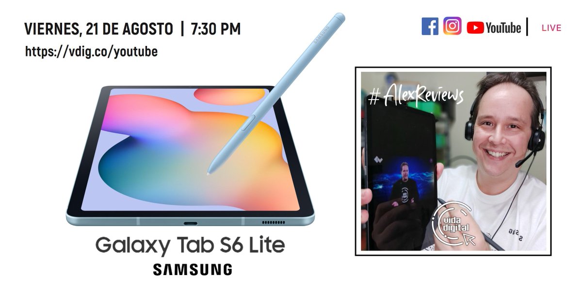 VidaDigital's tweet photo. Hoy en #AlexReviews - #SamsungTabS6Lite @samsunglatin! #tablet #samsungtablet #tabletreview #reviews https://t.co/jkZKQgMoyg
