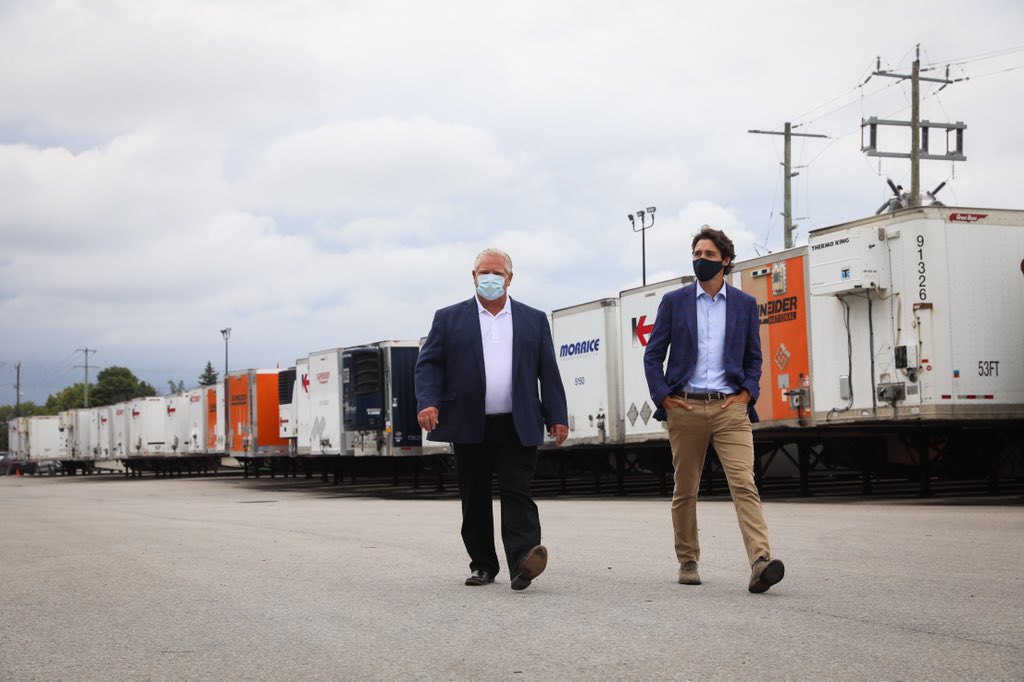 fordnation's tweet photo. I made a promise to never again leave Ontario at the mercy of other countries. 

Today @JustinTrudeau and I along with @SteveClarkPC , @VictorFedeli , and @AnitaOakville announced our partnership with @3MCanada to supply critical #PPE to Ontario and Canada 🇨🇦 https://t.co/iNOlsXaVlY