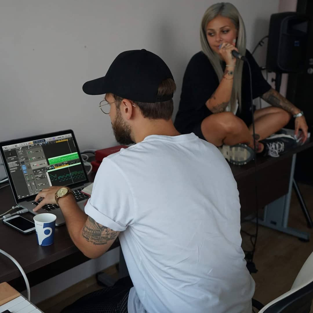 EurovisionCamp's tweet photo. Victoria had a songwriting session today in #Burgas 🌊 She worked with Borislav Milanov and Lukas Oscar, who were part of the Tears Getting Sober songwriting team, and the producer @MartinMasarov ⭐ @Victoriageorge_ also gave an interview for our media partners from BNR Burgas. https://t.co/lUkPi3UmSB