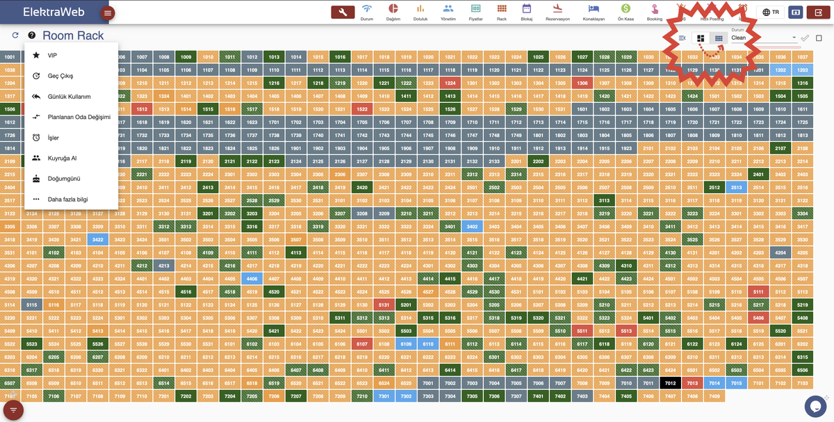 Elektraweb  1.000 odayı aynı anda gösteriyor. Hem de rezervasyon checkin checkout folyo fatura işlemlerini yapmaya , o anda konaklayan,  gelecek ve gidecek rezervasyonları da göstermeye devam ediyor ; gelişmiş filitreleme ve arama özelliklerinden ödün vermiyor. #otelprogramı