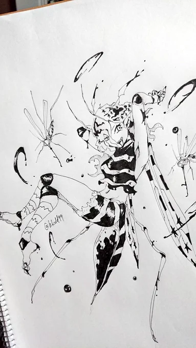 #人外版深夜の真剣お絵描き60分一本勝負
お題アナタが考える吸血する人外 