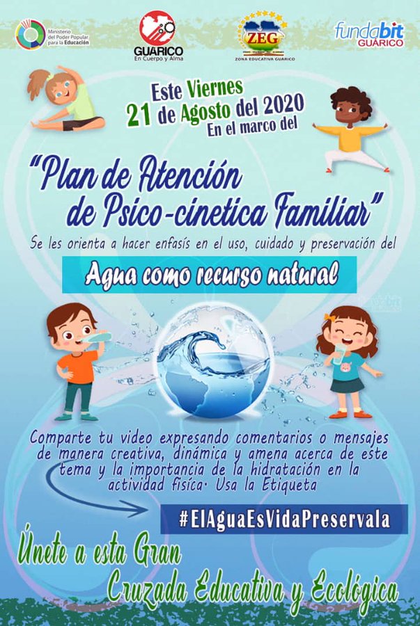 JosePalomoMunoz's tweet photo. Vamos todos desde casa a realizar ejercicios en familia, al tomar agua  💦recuerda que el agua es vida y hay que preservarla.CUIDEMOS EL PLANETA 🌎....Se inicia hoy esta Gran cruzada Educativa-Ecológica 🌳🌿🌹
#ElAguaEsVidaPreservala
@NicolasMaduro 
@psuvaristobulo 
@josemvasquez https://t.co/7ouNPj98eE