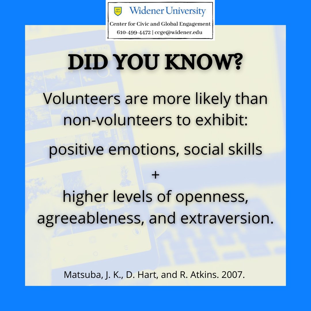 WUCivicEngage's tweet photo. Did you know?
Happy Friday! Every Friday, we will be sharing our "Did You Know" series where we share facts about civic engagement and volunteering.
Stay tuned for next week's post!
#DidYouKnow #Volunteering #CCGE #Civicengagement https://t.co/dAbt8l7Elg