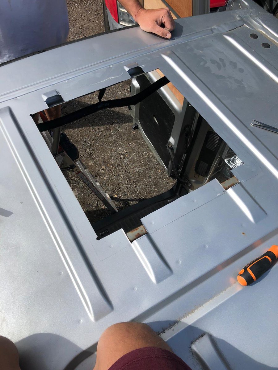 mrcampervan's tweet photo. Always a sweaty palm moment cutting holes in the roof of a customers van! Some jobs you really can’t get wrong. https://t.co/0RSTJdnqKz