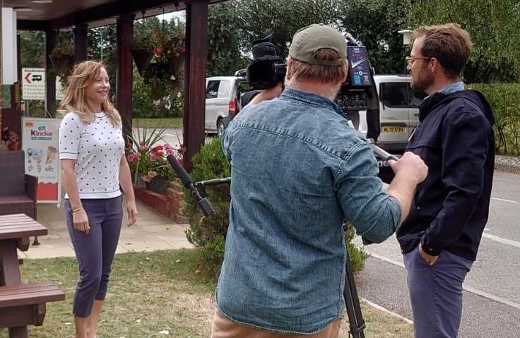 Tonight at 6.30pm on BBC South East, Broadhembury Holiday Park in Ashford, Kent, will be explaining why so many families are making this a staycation summer. Being interviewed earlier today was business co-owner Sally Stone. <a href="/Broadhembury1/">Broadhembury</a> <a href="/VisitKent/">Visit Kent</a>