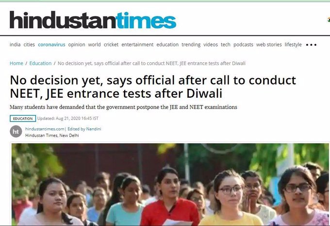 beingcaptin's tweet photo. Don't go on to fake rumours..
Stay still 2 what r u doing..
#longliveprotestagainstexamsincovid #ProtestAgainstExamslnCOVID #NoExamsInCovid19 #PostponeNEET_JEESept
#insupportof @AISA_tweets https://t.co/ITUQjuPtL9