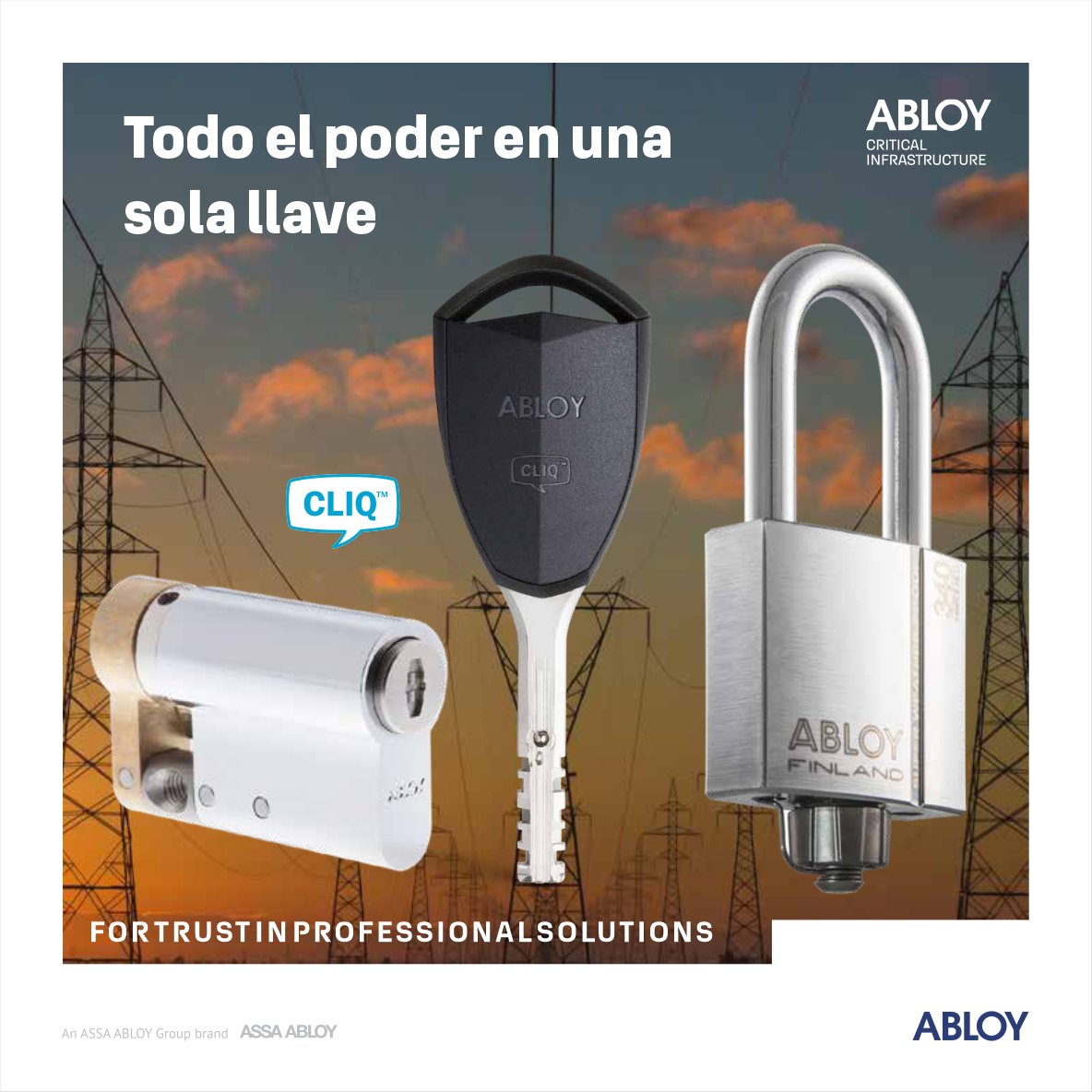 La llave Mecatrónica CLIQ se puede utilizar para gestionar los elementos de cierre mecánicos o mecatrónicos de ABLOY, siendo una gran ventaja por el cual no hay necesidad de cambiar todo su sistema a mecatrónico.
abloy.com