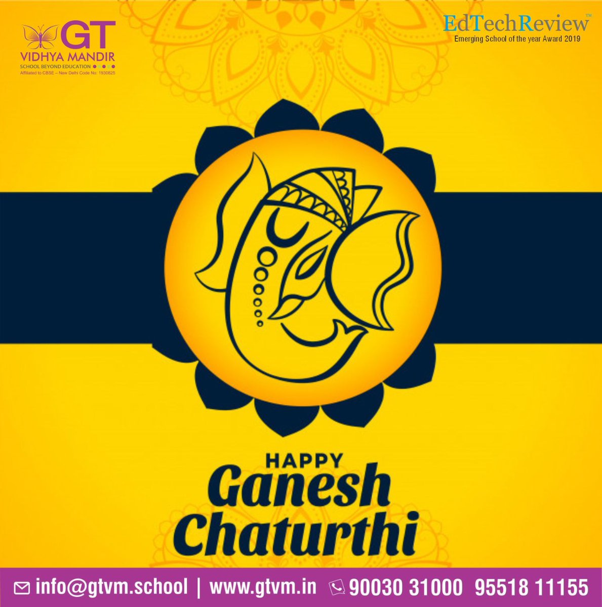 GTInstitutions's tweet photo. Happy Ganesh Chaturthi
#ganesha #ganeshchaturthi #happyganeshchaturthi #chennai #cbse #school #festival #AdmissionOpen #thiruvallur #redhills #GTVM https://t.co/p63Ln35lZR