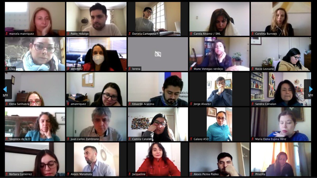 Minjudhnuble's tweet photo. Esta mañana, la Seremi @Jacque_Guinez junto al equipo @Minjudhnuble participaron en una nueva sesión de #ConectadosMinjuDDHH liderada por el Ministro @HernanLarrainF , espacio de conversación con funcionarios del @MinjuDDHH a lo largo del país. https://t.co/NUEPautcLg