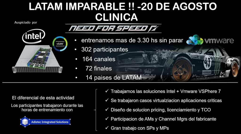 314Industria's tweet photo. IMPARABLE LATAM INTEL + VMWARE Best Clinic ever 300 participants + 160 channel partners, critical apps virtua. Sorry if u miss it
@vmwarevsan @vmwarehorizon @intel @CTL_LATAM
 @ChannelTalks  @Enfasys #SectorIT   @ITSitio @adistec @MyVMUG @ITwareLatam @InfochannelMX https://t.co/EmX13E7imV