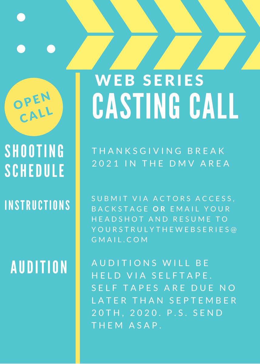 breyambrowner's tweet photo. my web series @YTWebseries is casting for actors and/or extras in the dmv area ❤️ shooting during thanksgiving break, copy/credit/meals provided. dm me for any questions #dmvcasting #dmvactors #castingcall #casting #actors #actorslife #castings #actress https://t.co/b72ep4Ka8k