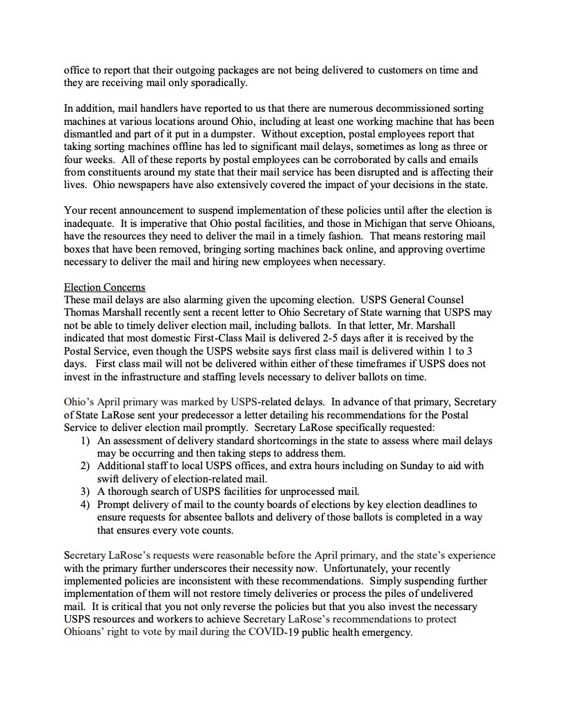 SenSherrodBrown's tweet image. Postmaster DeJoy has sabotaged one of our country's oldest and most essential institutions.
 
He must resign. #DontMessWithUSPS