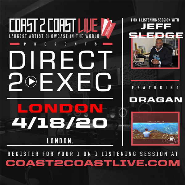 I'm performing at Direct 2 Exec London September 13th, 2020 - A&amp;R at Atlantic Records for a Major Label A&amp;R #Coast2Coast