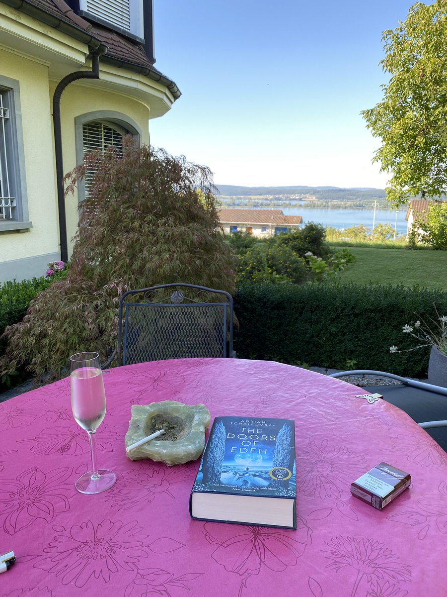 Philipp Keller (@xeelee314) on Twitter photo Paradise! <a href="/aptshadow/">Adrian Tchaikovsky</a>’s new book @thedoorsofeden , Prosecco and a cigarette. A sentient orthocone might be able to put into words how good the book is, I can’t. Paradise! <a href="/aptshadow/">Adrian Tchaikovsky</a>’s new book @thedoorsofeden , Prosecco and a cigarette. A sentient orthocone might be able to put into words how good the book is, I can’t.