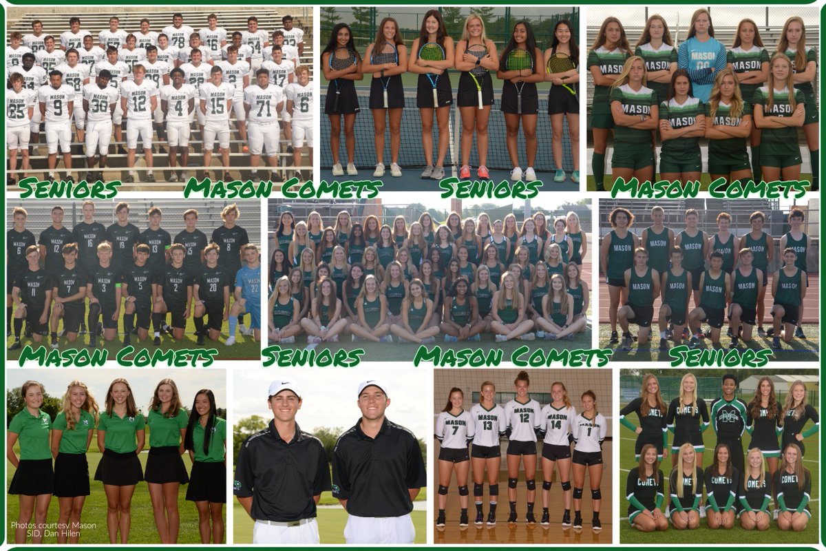 The <a href="/MHSComets/">Mason High School</a> <a href="/MasonSchools/">Mason City Schools</a> Class of 2021 senior student athletes who will be competing for the Comets this fall. Good Luck to the seniors. <a href="/MasonCometsFB/">Mason Football</a> <a href="/MasonGirlsGolf/">Mason HS Girls Golf</a> <a href="/Mason_M_Soccer/">Mason Soccer</a> <a href="/Mason_W_Soccer/">Mason_W_Soccer</a> <a href="/MasonVball/">MasonVolleyball</a> <a href="/hs_mason/">MasonHSGolf</a> <a href="/mikereidtennis/">Mike Reid</a> <a href="/RunMasonComets/">RunMason Boosters</a>