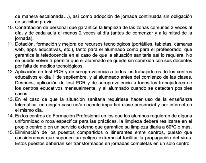 TEMA_Ensenanza's tweet photo. Desde @huelgaeducacion exigimos la adopción de las siguientes medidas para una #vueltasegura https://t.co/bdqoNEAn0P