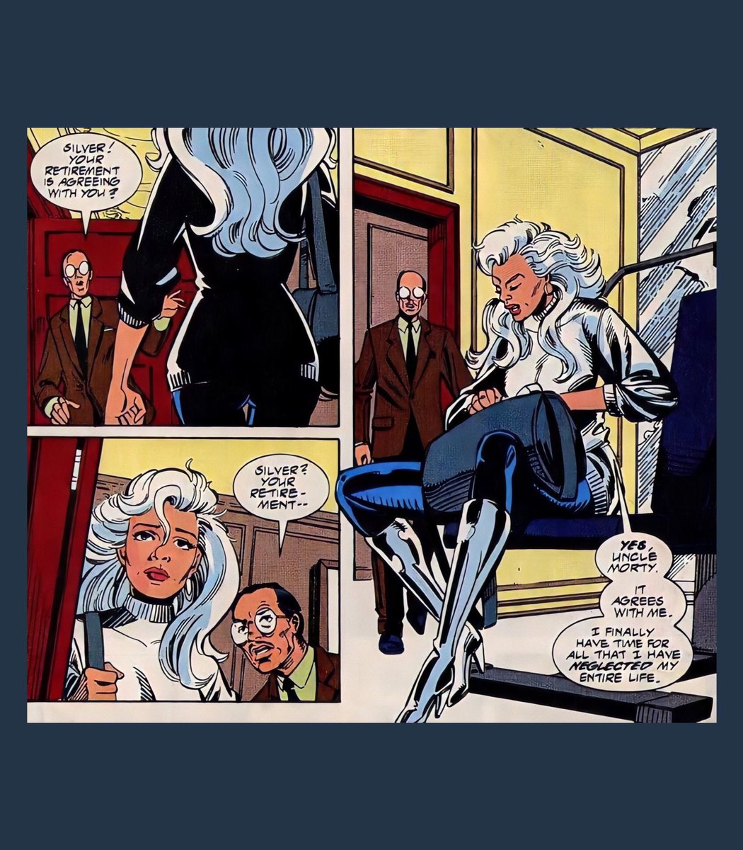 Yes, still training. She hasn’t stopped training since she was young. Her uncle is like Alfred btw. - Silver Sable (1992) #35