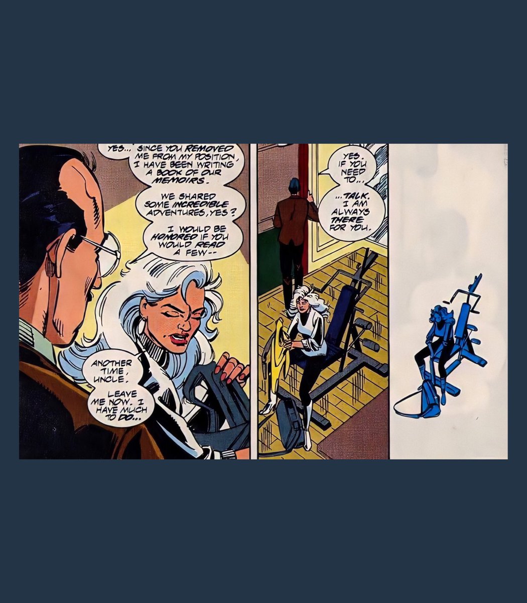 Yes, still training. She hasn’t stopped training since she was young. Her uncle is like Alfred btw. - Silver Sable (1992) #35