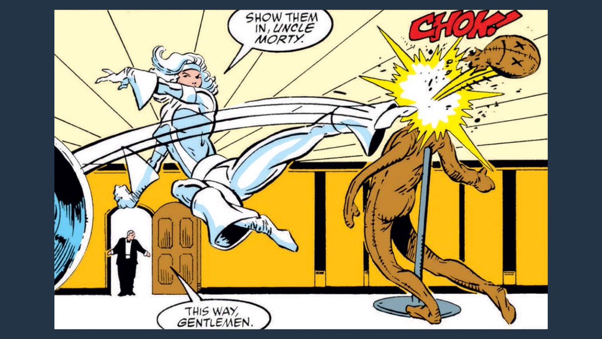 Her favourite/iconic fighting style.(Karate Flying Side Kick)- ASM (1963) #302