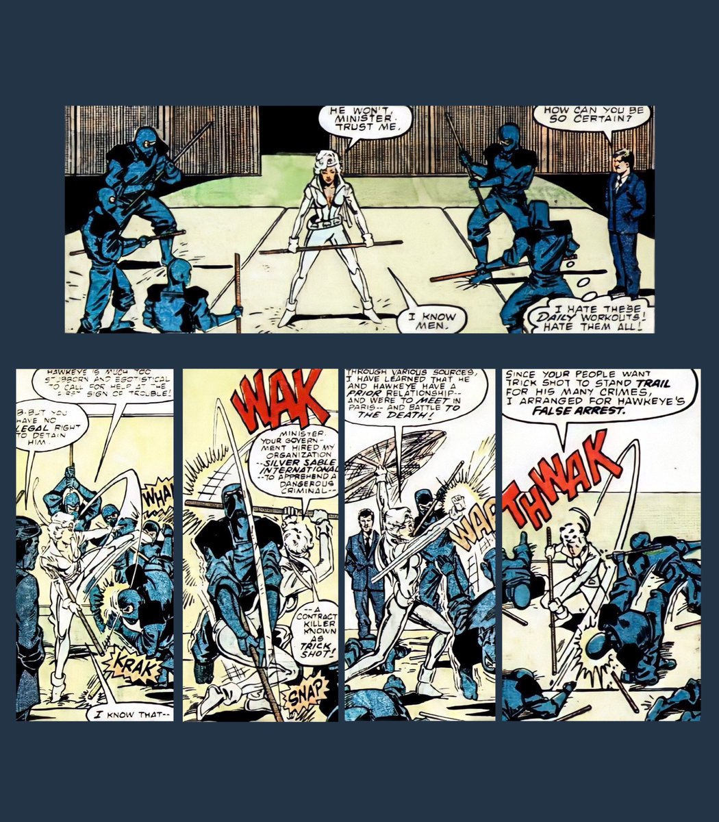 More ninjas. She casually beats ninjas in training.- Solo Avengers (1987) #4