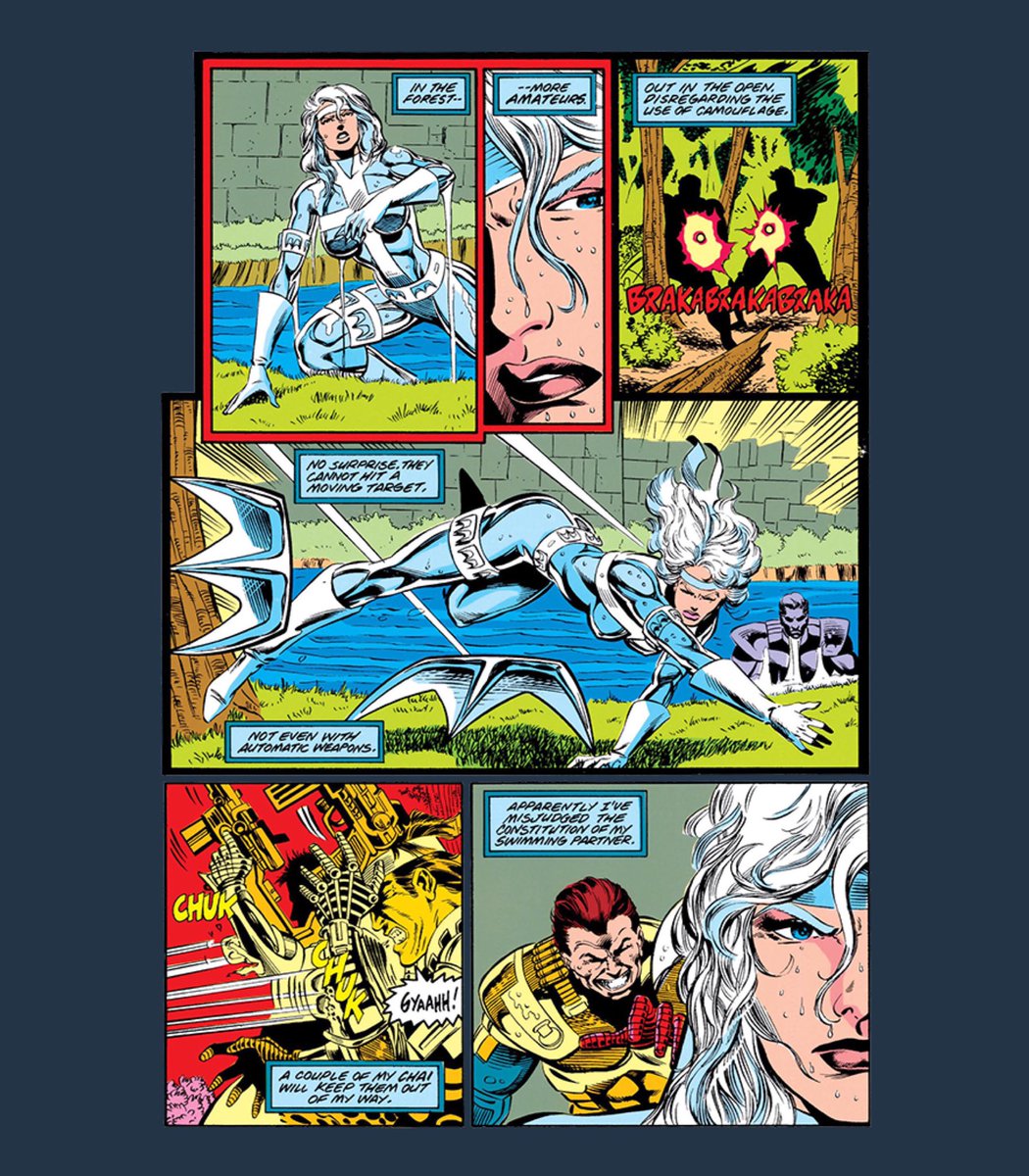 She went ham on her whole team.- Silver Sable (1992) #1 pg 4-5