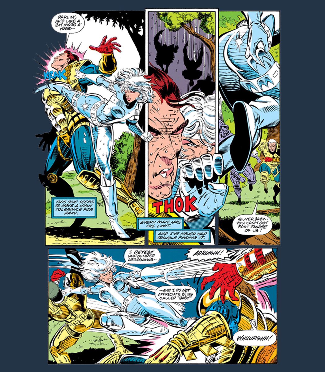 She went ham on her whole team.- Silver Sable (1992) #1 pg 4-5