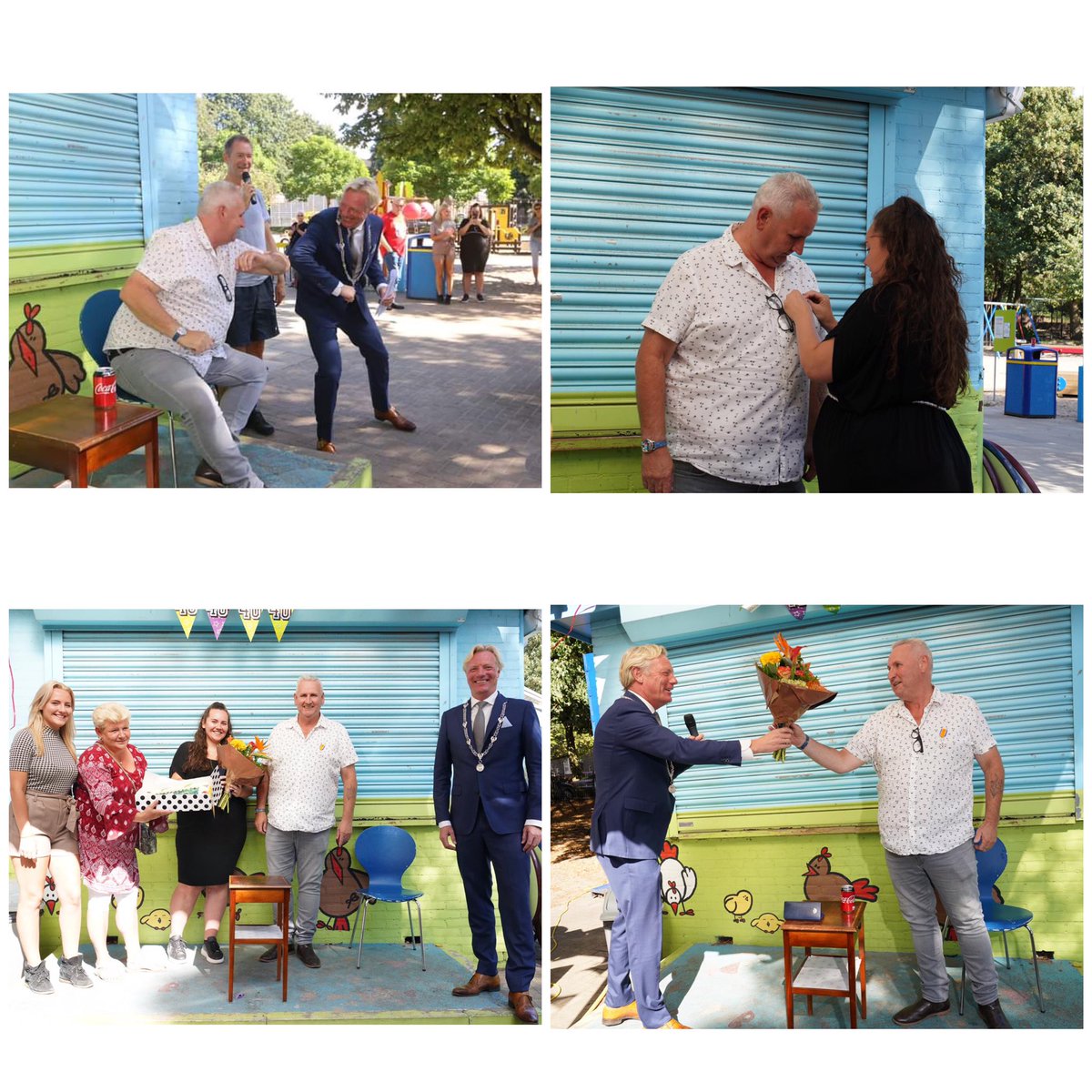 Vandaag een ontzettend groot genoegen om Ron Onstein te mogen meedelen dat voor al zijn werk voor de wijk Klarendal, meer dan 40 jaar betrokken bij Speeldorp op de Leuke Linde, het Zijne Majestein de Koning heeft behaagd om Ron te benoemen tot Lid in de Orde van Oranje Nassau 💪