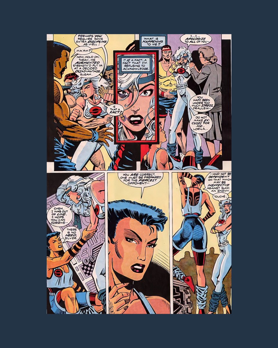 This continued to her origins. Her father was never there for her when she was small.- Silver Sable (1992) #9 pg 5-6
