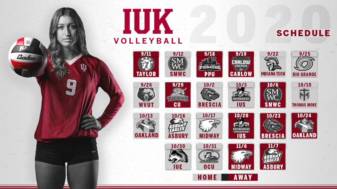 IU Kokomo Volleyball Releases 2020-21 Schedule

The Cougars will compete in a total of 22 matches this season, with 12 being home, 10 away, and 16 within the River States Conference 🐾

<a href="/IUKVB/">IU Kokomo Volleyball</a> | #IUKStrong

📰: bit.ly/2EmdT9C