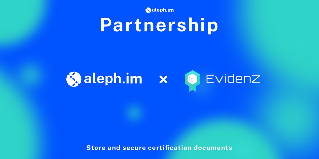 aleph_im's tweet photo. ⚡️PARTNERSHIP⚡️

We are very proud to announce our partnership with @MyEvidenZ 

Read here to get more insight into how $aleph will be involved.
👉 https://t.co/6dVilae2Mw

#Decentralized #DeFi #Infrastructure #Database #Storage #EvidenZ #BCdiploma  $BCDT $ALEPH https://t.co/uCkv43kl2d