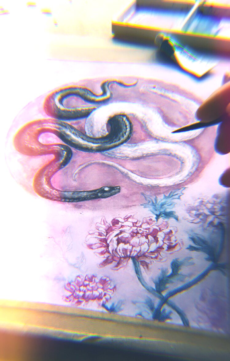 Im working on this snake ying yang picture at the moment .... I’ll say why when it’s done, why not. #orderandchaos #yingyang #yingyangart #snakes #snakeart #watercolour #watercolourpainting #12rulesforlife #wip #wipart #cleanyourroom #JordanPeterson #snakepainting #watercolourart