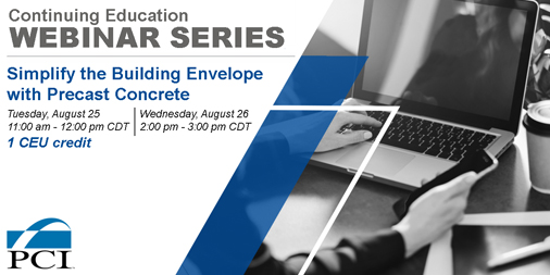 WellsConcrete's tweet photo. Tune in for a free @PCIprecast CEU Webinar next week, presented by our own Dan Stenzel and Alex Wiltfang! Register today: https://t.co/dxvuhwXHm9 #WellsEducates #Webinar #BuildingEnvelope #Resilience https://t.co/VfbTYwIENi