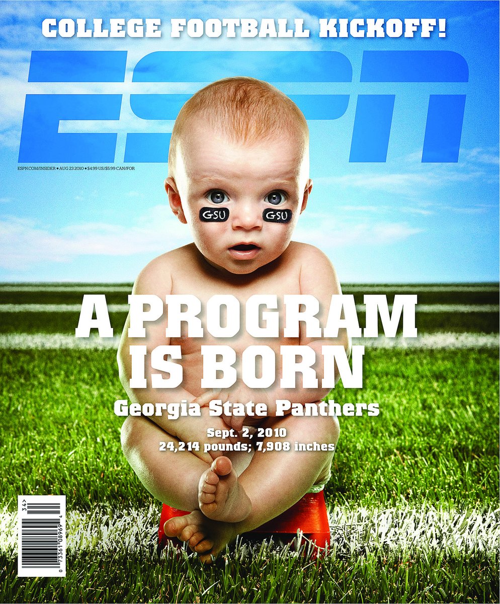 10 years ago, before Georgia State had even played a football game, the program graced the cover of ESPN the Magazine, dated Aug. 23, 2010.

More ➡️ ow.ly/vuPk50B5IyV

#GSUnited | #WinTheBATL21