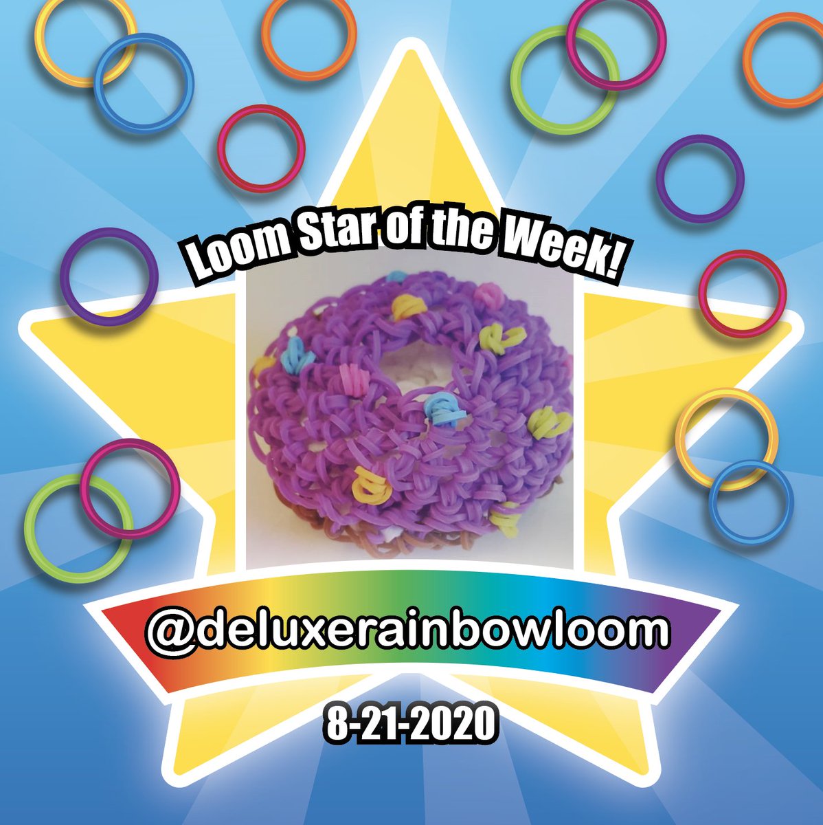 Congratulations to @deluxerainbowloom you are Loom Star of the Week! Your sprinkle donut looks so delicious. 🍩😊💜

Design by Looming with Cheryl

youtube.com/watch?v=7cNsYn…