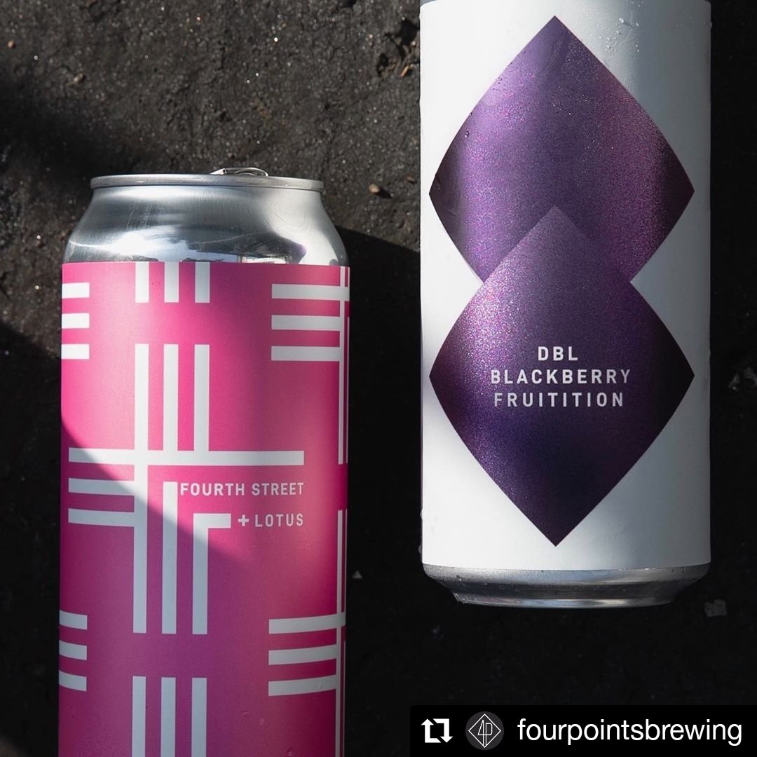 Can Release Announcement @FourPointsBrewsDBL Blackberry Fruitition (Fruited Sour, 8%)&Fourth Street + Lotus (IPA, 6.6%)