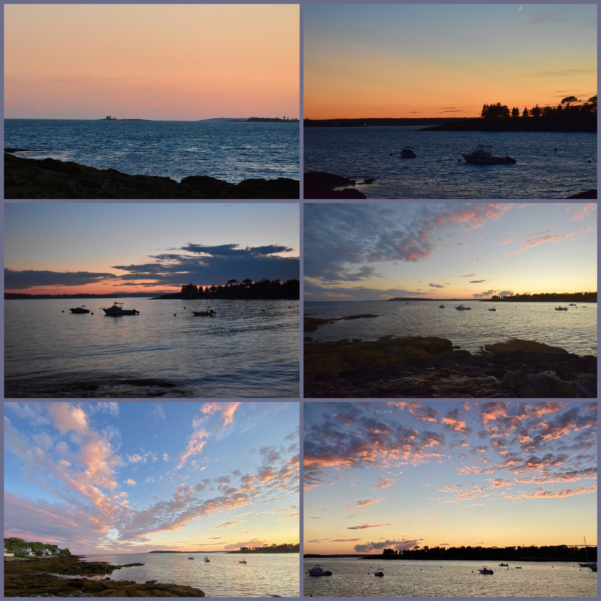 MonaLisaLvsHeah's tweet photo. Four nights in Maine in four collages: 1. Watercolor sketches 2. Sunsets 3. Our Views 4. Living
It was good to rest in the salt air, to wet the watercolors, to eat well safely, and savor the summer sunsets 🖌🎨🌊🦞🍹🌅
#Summer2020 #summerstudio #changeofscenery #PandemicLife https://t.co/2fK4Ge0vHg