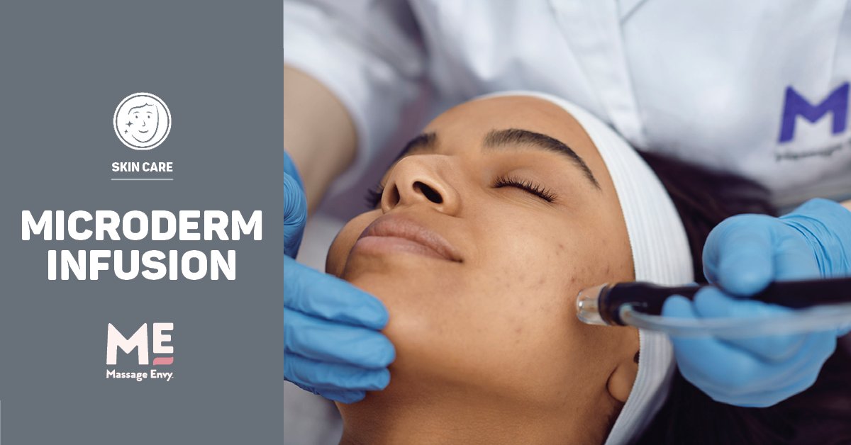 MassageEnvy's tweet photo. Get your glow to show. #Microderm Infusion is a 3-in-1 professional-grade, advanced skin care treatment that cleans pores with precision-timed hydration. Enjoy the feeling of smoother, more youthful-looking skin. Extensive safety protocols are in place, https://t.co/rbaKCUzN8V. https://t.co/U9QKQtHgto