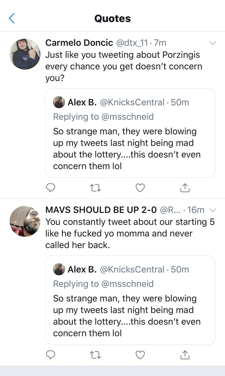 I think Mavericks fans are upset with me....they are shaky, just like Porzingis’ kneesA thread of how a random Knicks fan has angered the entire city of Dallas...
