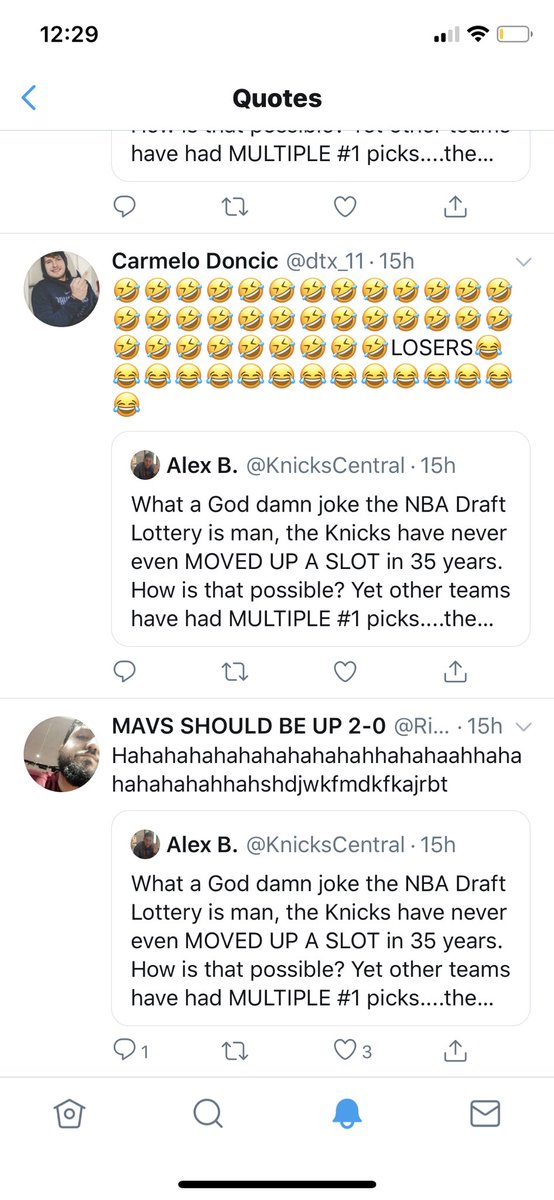 I think Mavericks fans are upset with me, a thread