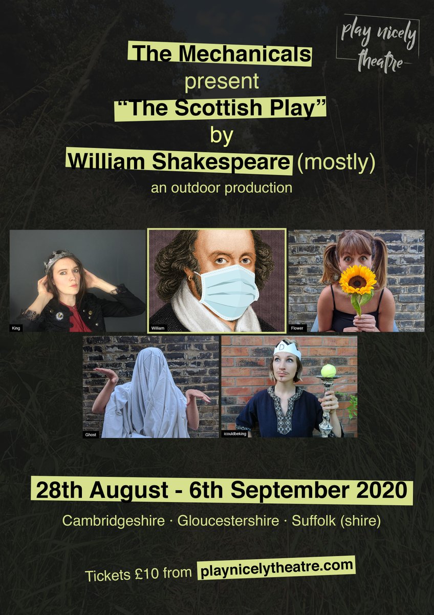 Only a week until The Keyston Players stage their very exciting production of Macbeth.....  at Keyston Farms, Keyston 28th and 29th August (19:00) 
What could possibly go wrong....#outdoortheatre #bankholidayfun #Shakespearenotasyouknowit
#playnicely