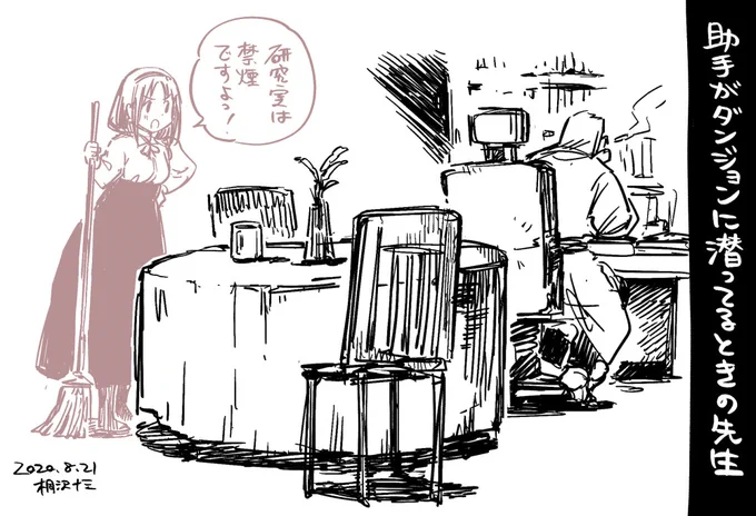 いつもより広く感じる研究室。 