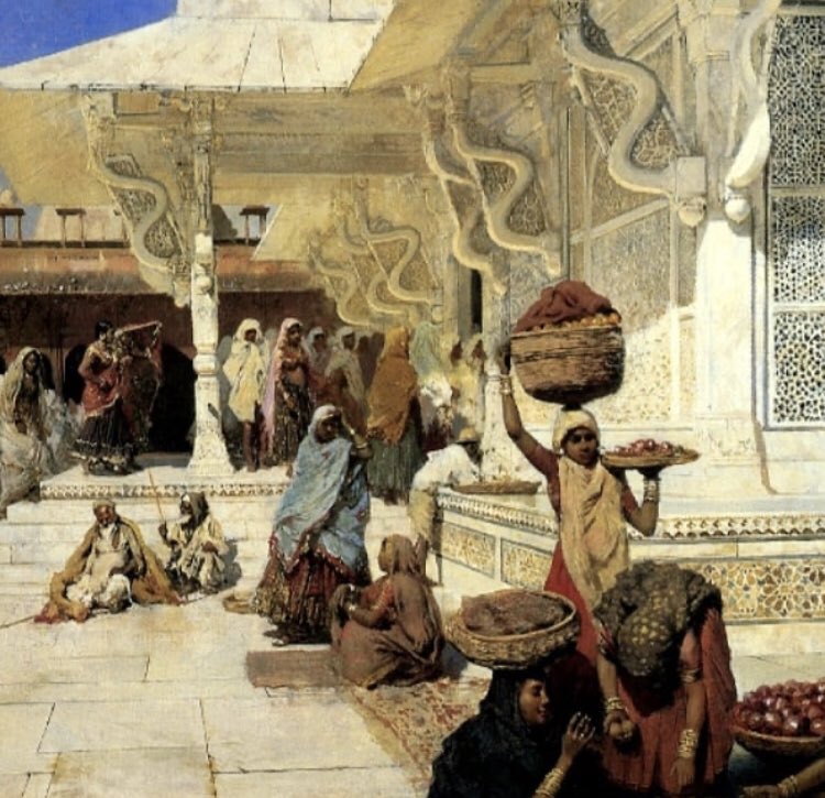 At the Barber’s, 1880 | The gun buyer, 1880 | A Festival at Fatehpur Sikri | Old blue-tiled mosque outside Delhi, 1885