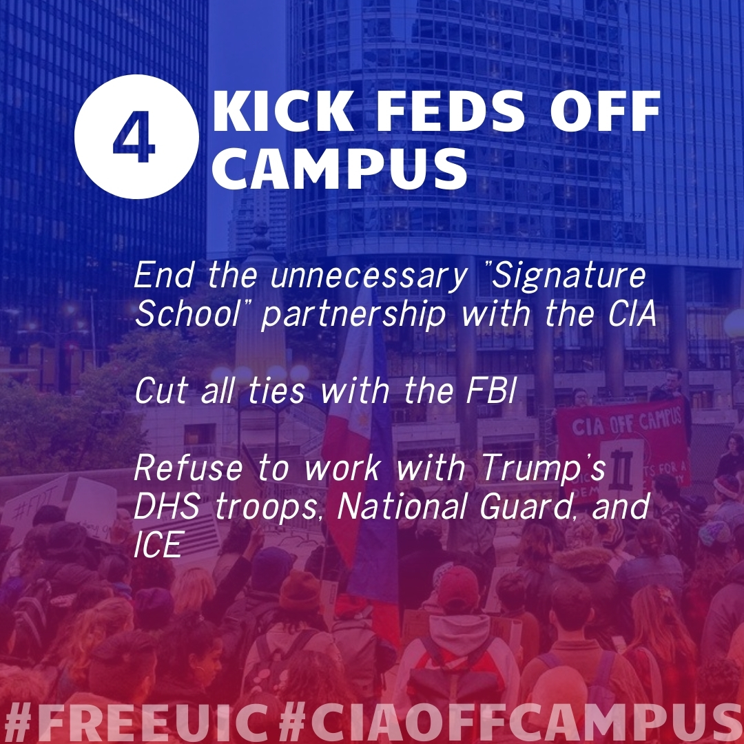 uicgeo's tweet photo. Kick the Feds off campus. #FreeUIC #CIAOffCampus” https://t.co/vYnykTPN9a