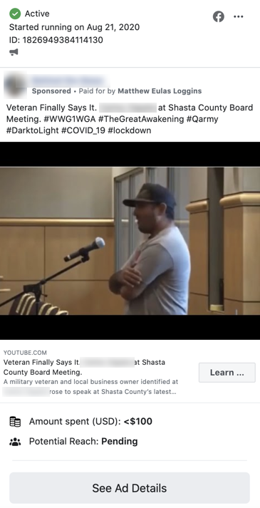 AlKapDC's tweet image. Facebook apparently approved an ad today promoting QAnon that also links to a YouTube video encouraging people to not wear masks and which also features QAnon content. It comes days after Facebook said it was cracking down on QAnon.