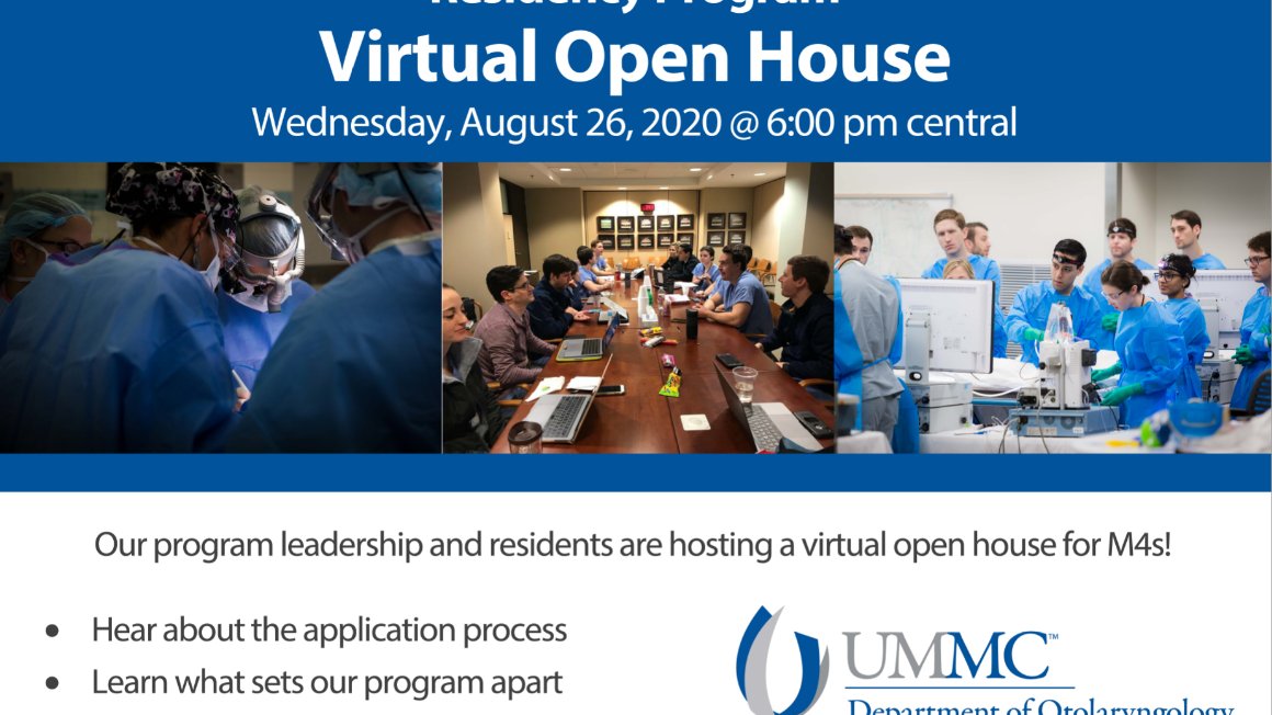 ummcentres's tweet image. Hey M4s! Register today for our virtual open house 8/26/20 at bit.ly/32i2FLy #otomatch20201 #futureENT #ResidENTs #otolaryngology